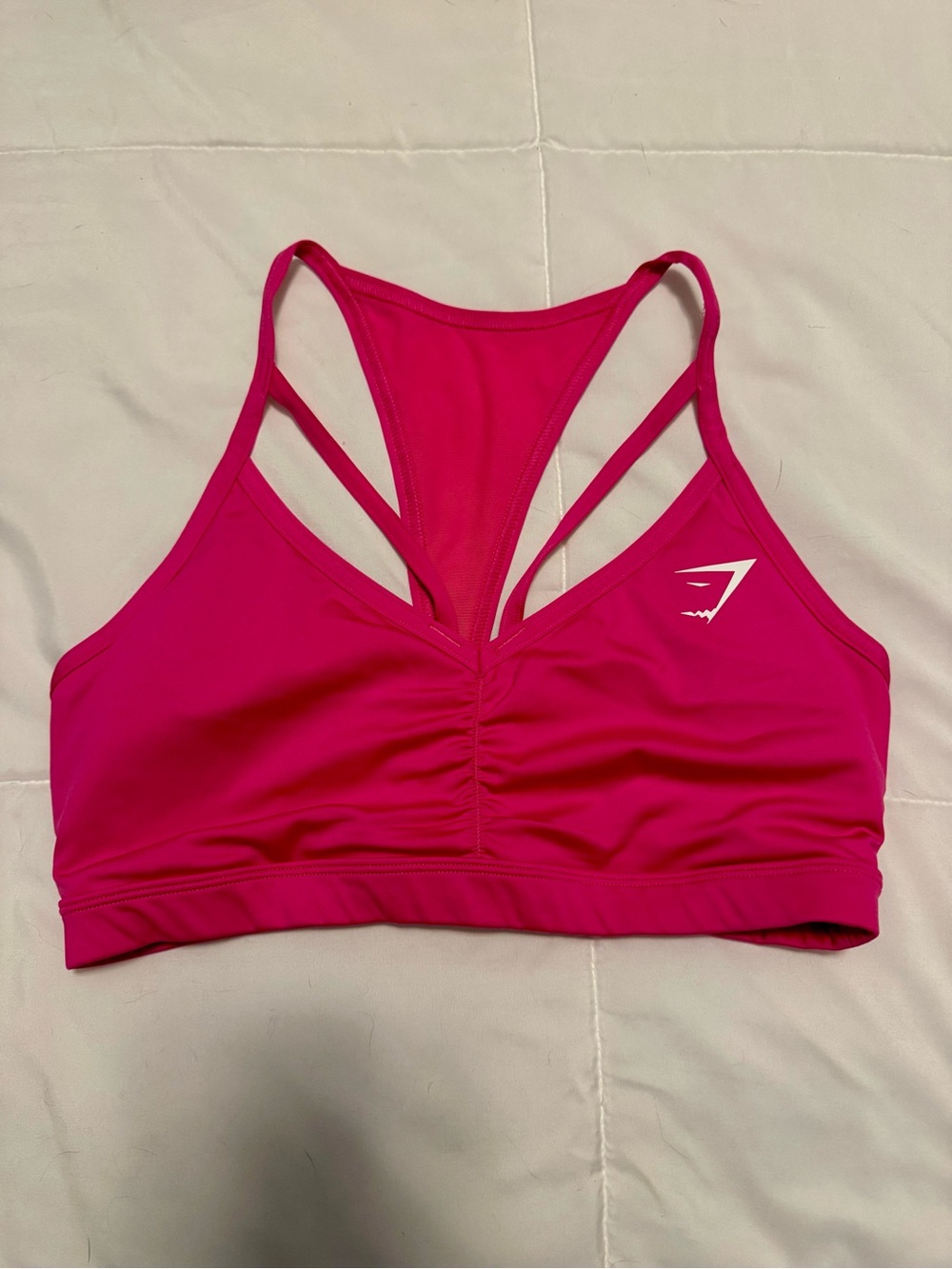 Gymshark Hot Pink Strappy Sports Bra with Mesh Back